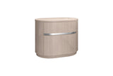 22" Beige Two Drawer Oval Nightstand