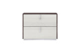 18" Brown Oak and Gray Two Drawer Nightstand
