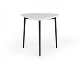 22" Black And White Marble Triangle End Table