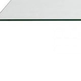 63" Clear And Gold Rectangular Glass And Stainless Steel Dining Table