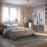 4' X 6' Grey Damask Power Loom Stain Resistant Area Rug