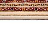 7' X 10' Cream Gold Oriental Power Loom Stain Resistant Area Rug