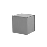 18" Light Gray Linen Floral Ottoman