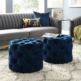 25" Ivory Linen Specialty Ottoman