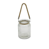 5.75" Clear Brown Glass Jar with Rope