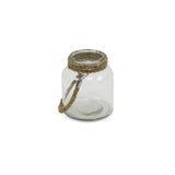 5.75" Clear Brown Glass Jar with Rope