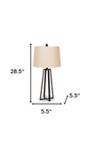 Set Of Two 29" Black Acrylic Table Lamps With Beige Empire Shade