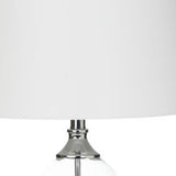 Set of Two 30" Transparent Glass Table Lamps With White Shade
