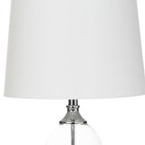 Set of Two 30" Transparent Glass Table Lamps With White Shade