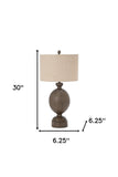 Set of Two 30" Transparent Glass Table Lamps With White Shade