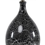28" Gray And Silver Glass Table Lamp With White Empire Shade