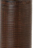 31" Brown Usb Table Lamps With Beige Drum Shade