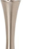 25" Silver Metal Table Lamp With White Empire Shade