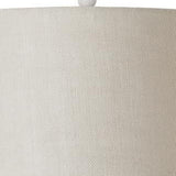 Set Of Two 27" Off White And Brown Table Lamps With Grey Empire Shade