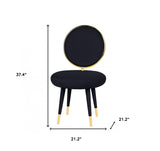 Set Of Two 21" Pink Velvet And Pink And Gold Solid Color Side Chair