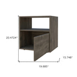 18" Brown and Black and Brown Corner Bar Cabinet With Eleven Shelves