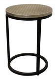 Set Of Three 19" Black And Copper Round Nested Tables