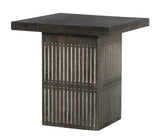24" Antique Brown Solid Wood Square End Table