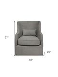 28" Ivory Taupe Linen Solid Color Lounge Chair