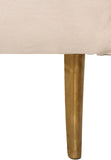 29" Ivory Polyester Blend And Brown Solid Color Arm Chair