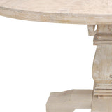 58" Light Brown Rounded Solid Wood Dining Table