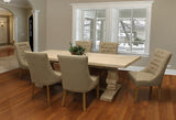 58" Light Brown Rounded Solid Wood Dining Table