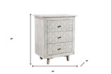 30" White Four Drawer Nightstand