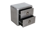24" Silver Two Drawer Nightstand