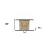72" Brown and Brass Solid Wood Distressed Frame Console Table With Storage