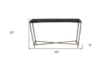 51" Black Stone Abstract Console Table