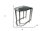 50" Black and White and Gold Genuine Marble Free Form Frame Console Table