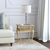 25" Dark Brown Glass Rectangular End Table