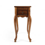 25" Cherry Brown Solid And Manufactured Wood Rectangular End Table With Drawer