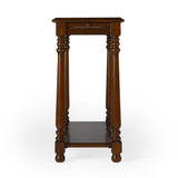 24" Brown Manufactured Wood Rectangular End Table With Shelf