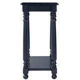 24" Black Manufactured Wood Rectangular End Table With Shelf