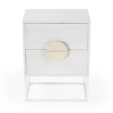 24" Off White Two Drawer Nightstand