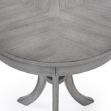26" Beige Distressed Round Three Leg End Table