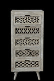 20" Gray Solid Wood Five Drawer Standard Chest