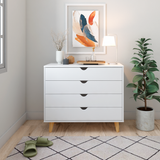 41" Natural Solid Wood Four Drawer Chest