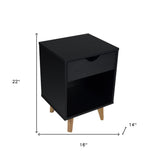 22" White One Drawer Nightstand