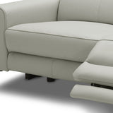 60" Gray And Black Top Grain Leather Power Reclining Love Seat