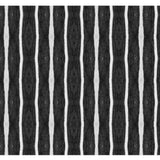 2' X 5' Black And White Modern Stripe Printed Vinyl Area Rug with UV Protection