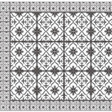 2' X 5' Dark Gray And White Tile Printed Vinyl Area Rug with UV Protection