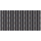 2' X 4' Black And White Modern Stripe Printed Vinyl Area Rug with UV Protection
