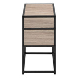 22" Black And Dark Taupe End Table With Two Shelves