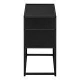 22" Black End Table With Two Shelves
