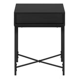 23" Black End Table With Drawer