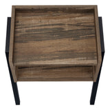23" Black And Brown End Table With Shelf