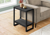 32" Black End Table With Two Shelves