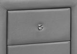 21" Gray Faux Leather Two Drawer Nightstand